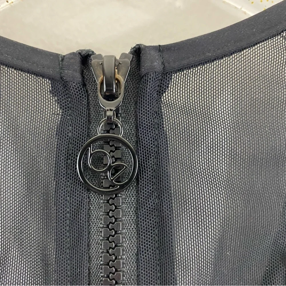 bond-eye Australia Zip Racer Back Mesh Sail Affair Swimsuit Black High Neck Sz 6
